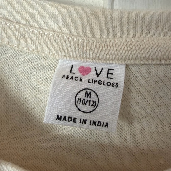 NEW LOVE PEACE LIPGLOSS Charming Paris Cream Long Sleeve Kids Tee - Picture 6 of 9